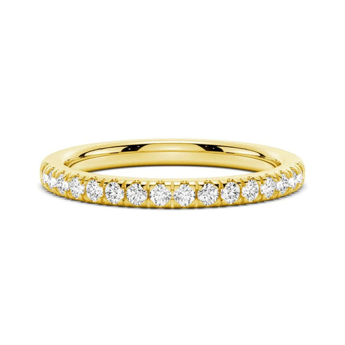 Dainty Pavé Moissanite Ring Stacked with Engagement Ring