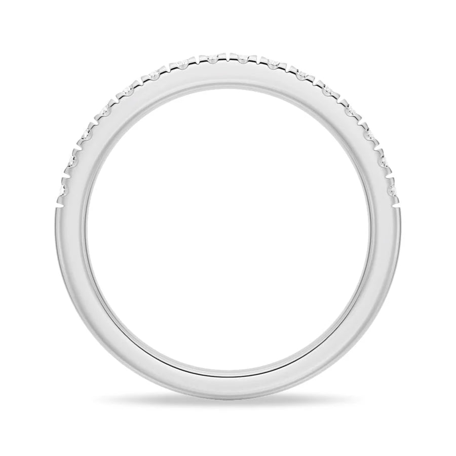 Minimal French Pavé Moissanite Band for Daily Wear