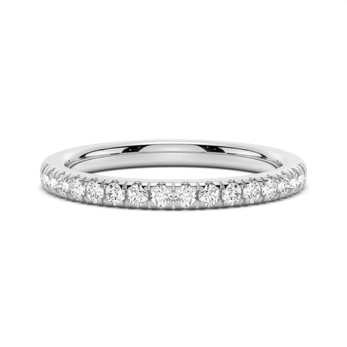 Classic French Pave Moissanite Wedding Band - 2mm
