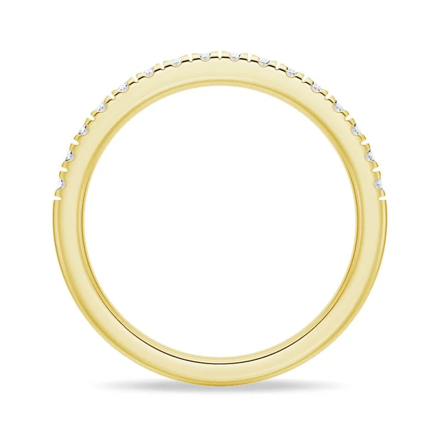 Petite French Pavé Moissanite Wedding Band | 1.4mm | Gold, Silver, Platinum