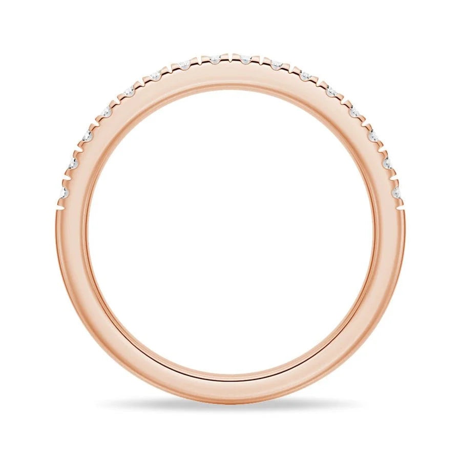 Petite French Pavé Moissanite Wedding Band | 1.4mm | Gold, Silver, Platinum