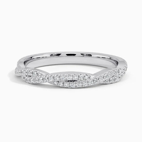Delicate Twisting Moissanite Ring Detail