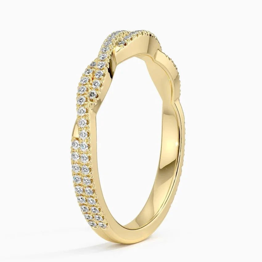 Twisted Moissanite Ring for Bridal Stack