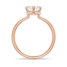 Load image into Gallery viewer, Petite Marquise Solitaire Moissanite Engagement Ring With Hidden Halo