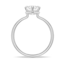 Load image into Gallery viewer, Petite Marquise Solitaire Moissanite Engagement Ring With Hidden Halo