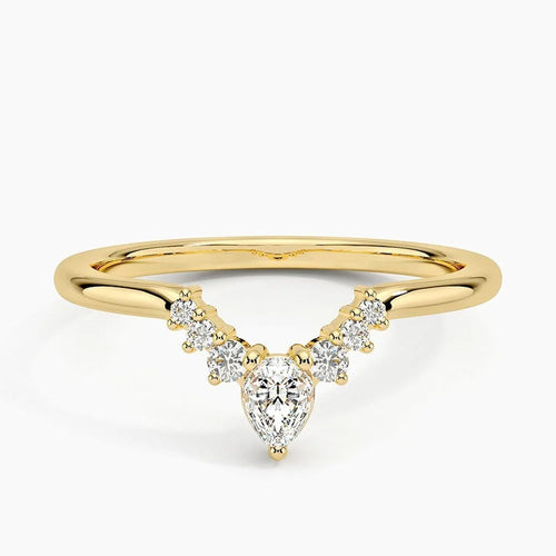 Petite Moissanite Wedding Band in Gold