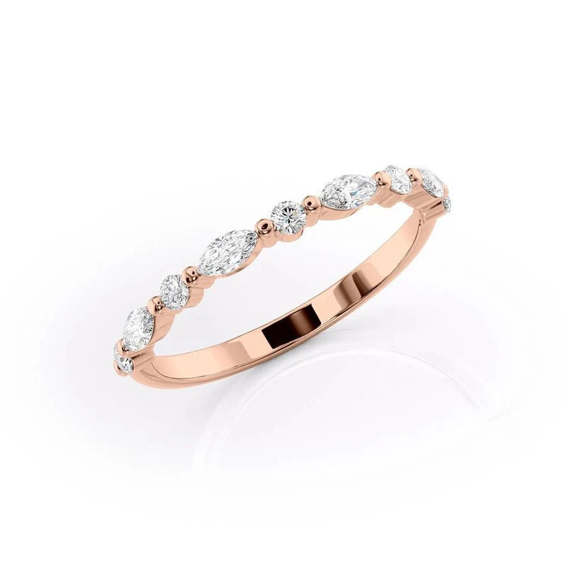 Modern Moissanite Wedding Band for Her