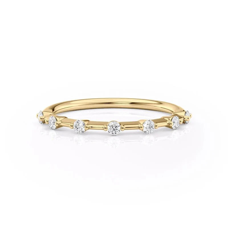 Petite Round Moissanite Wedding Band
