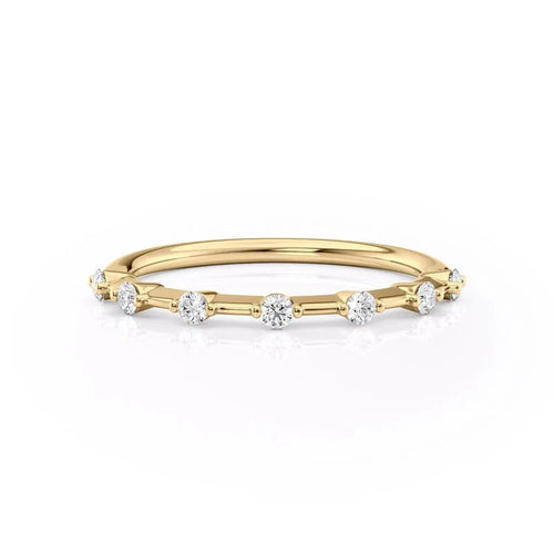 Petite Round Moissanite Wedding Band