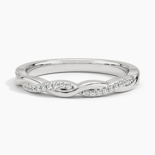 Organic Style Wedding Band with Moissanite