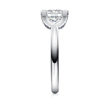 Load image into Gallery viewer, Princess Cut Moissanite Engagement Ring With Hidden Sapphires
