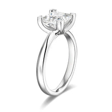 Load image into Gallery viewer, Princess Cut Moissanite Engagement Ring With Hidden Sapphires