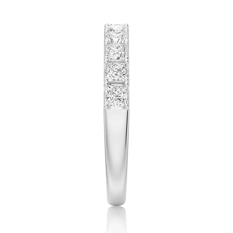 Ethical Moissanite Wedding Band in White Gold and Platinum