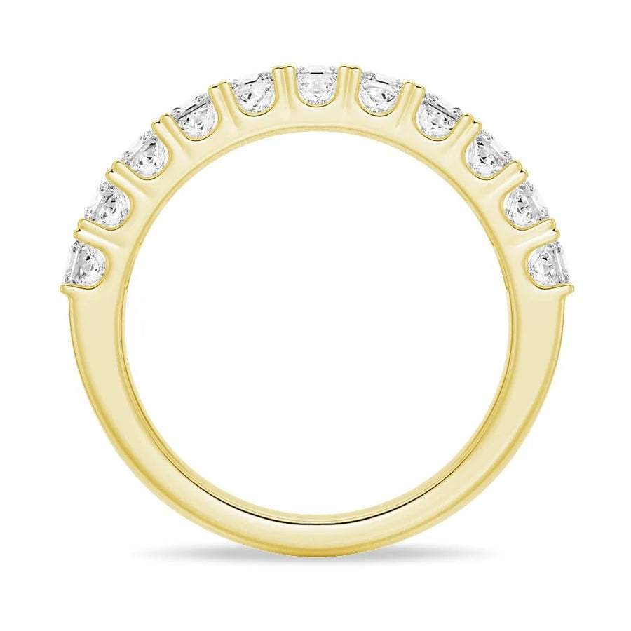 Princess Cut Moissanite Half Eternity Band in 14K Yellow Gold
