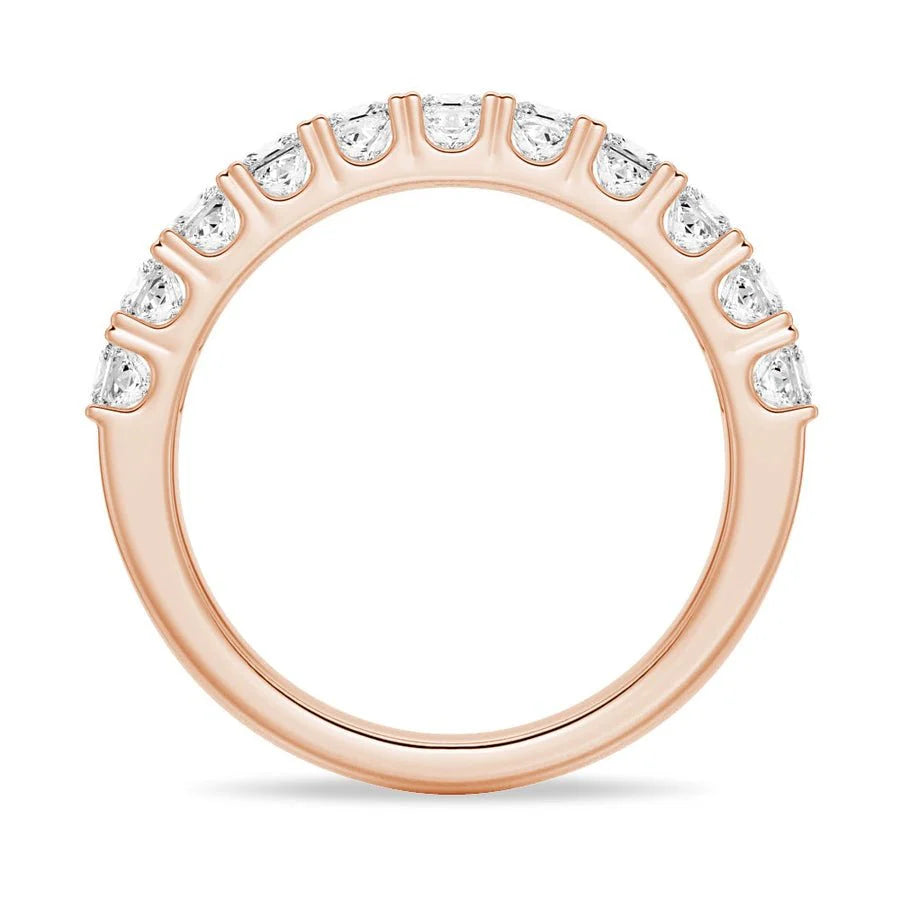 Stackable Princess Cut Moissanite Band in Rose Gold
