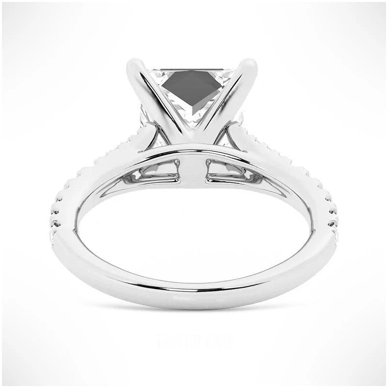 Modern Moissanite Ring with Architectural Design