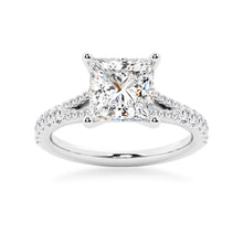 Load image into Gallery viewer, Princess Cut Moissanite Ring with Split Shank Band