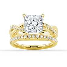 Load image into Gallery viewer, Princess Cut Twist Vine Moissanite Bridal Set