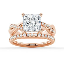 Load image into Gallery viewer, Princess Cut Twist Vine Moissanite Bridal Set