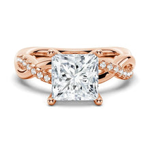 Load image into Gallery viewer, Princess Cut Twist Vine Moissanite Bridal Set