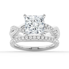 Load image into Gallery viewer, Princess Cut Twist Vine Moissanite Bridal Set