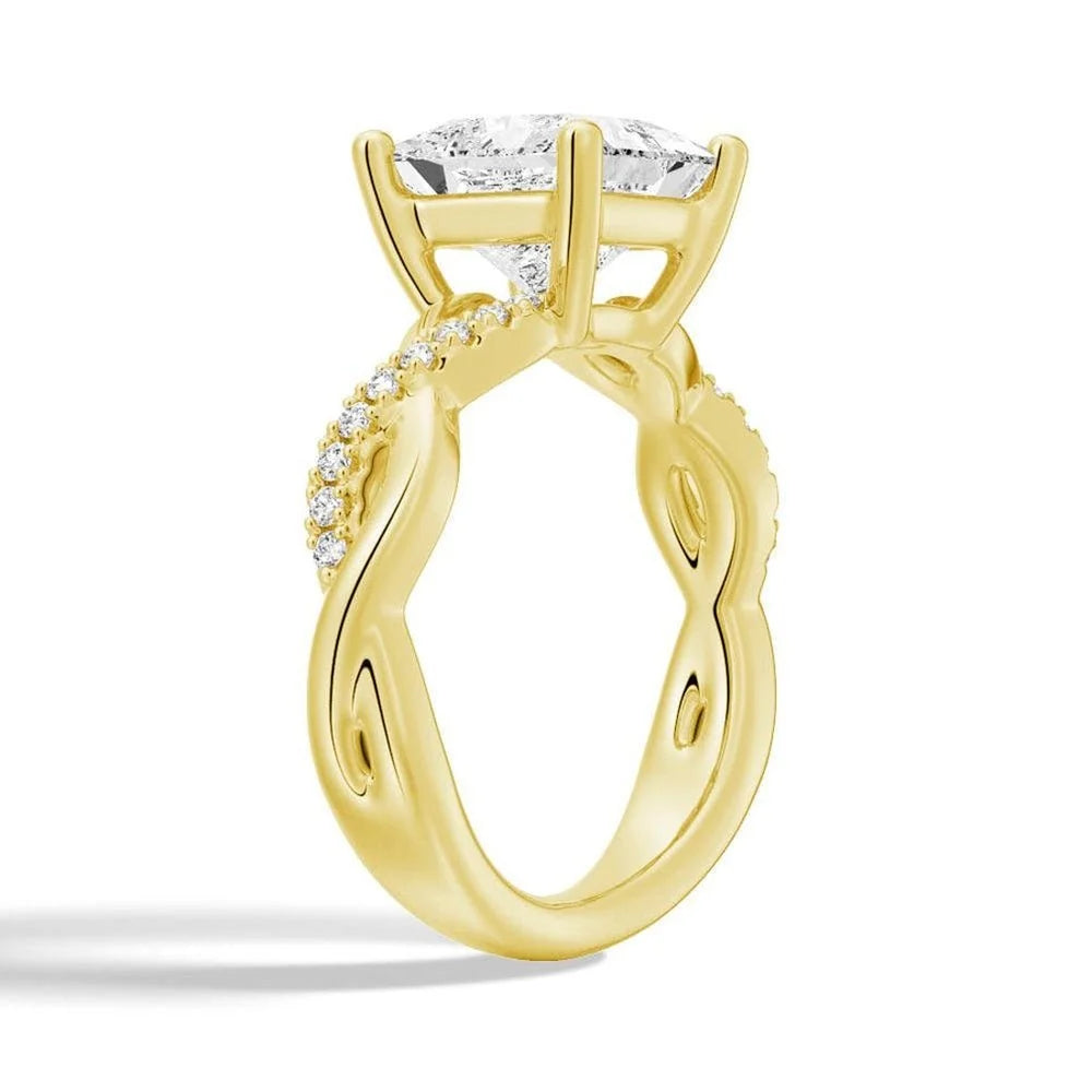 Princess Cut Twist Vine Moissanite Bridal Set