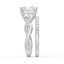 Load image into Gallery viewer, Princess Cut Twist Vine Moissanite Bridal Set