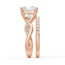 Load image into Gallery viewer, Princess Cut Twist Vine Moissanite Bridal Set