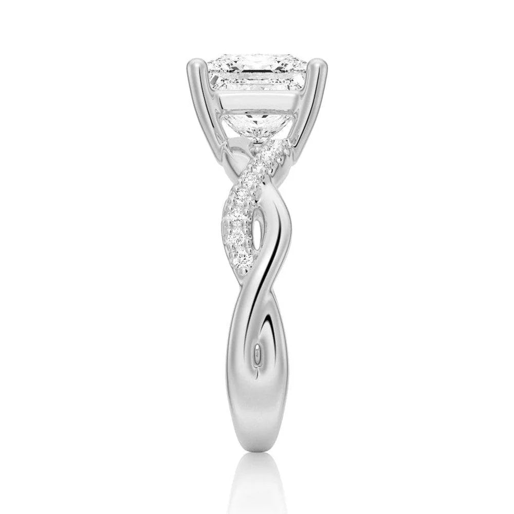 Princess Cut Twist Vine Moissanite Bridal Set