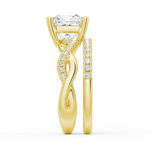 Load image into Gallery viewer, Princess Cut Twist Vine Moissanite Bridal Set