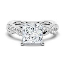 Load image into Gallery viewer, Princess Cut Twist Vine Moissanite Bridal Set