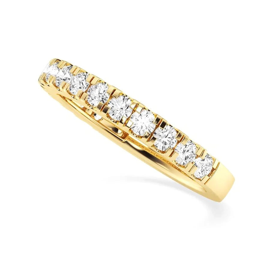 Slim Moissanite Band in Silver and Platinum
