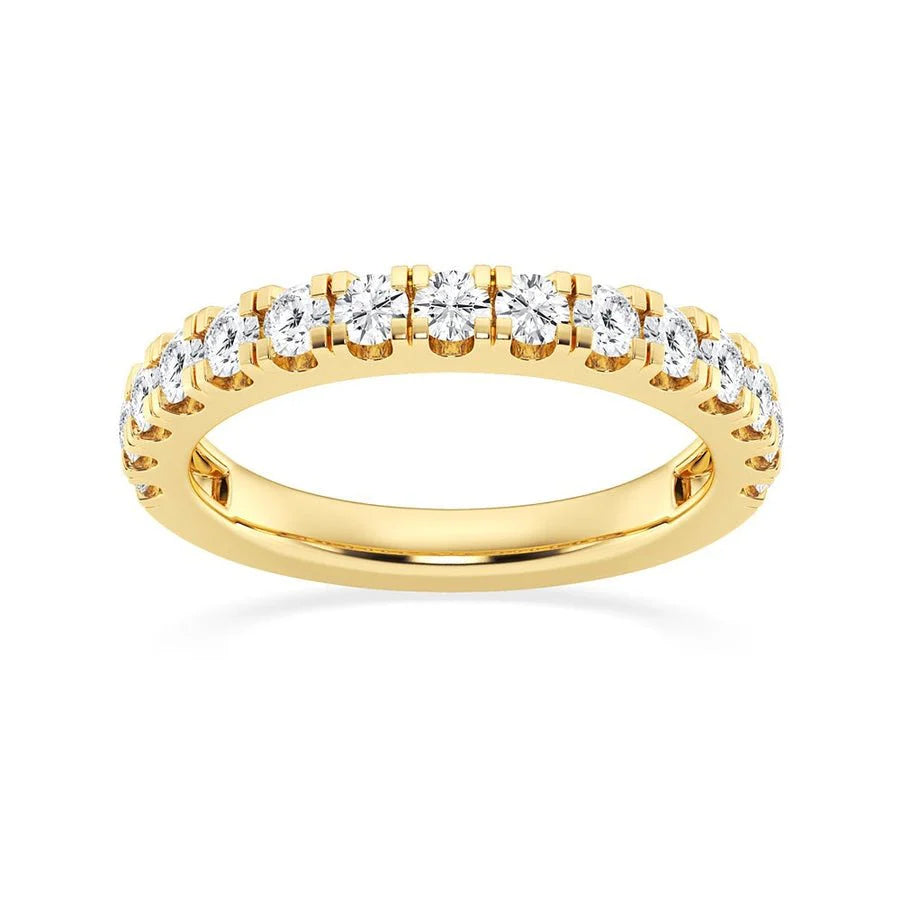 Round Moissanite Wedding Band in Gold
