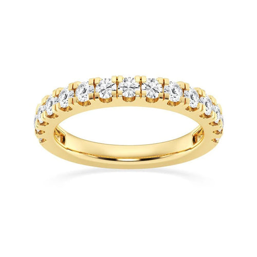 Round Moissanite Wedding Band in Gold