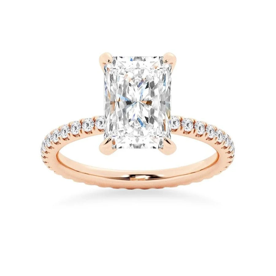 Radiant Cut Split-Shank Moissanite Bridal Set