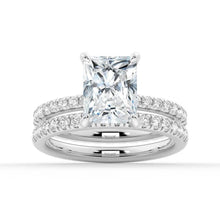 Load image into Gallery viewer, Radiant Cut Split-Shank Moissanite Bridal Set