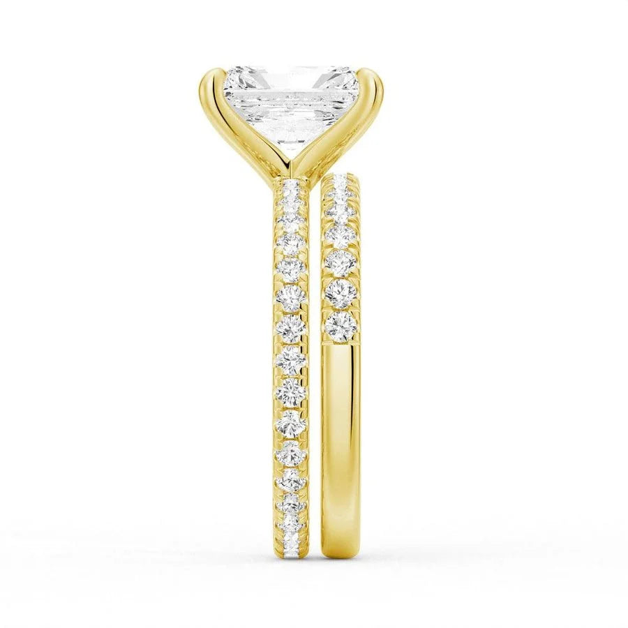 Radiant Cut Split-Shank Moissanite Bridal Set