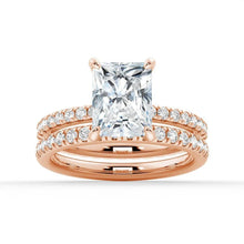 Load image into Gallery viewer, Radiant Cut Split-Shank Moissanite Bridal Set