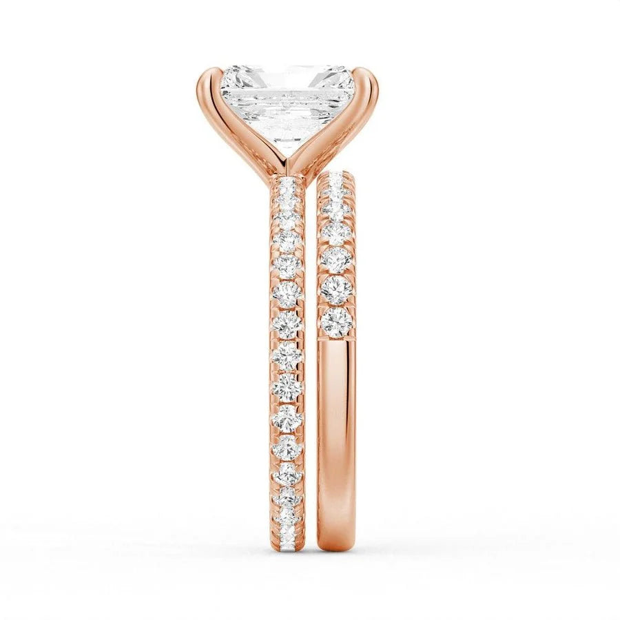 Radiant Cut Split-Shank Moissanite Bridal Set