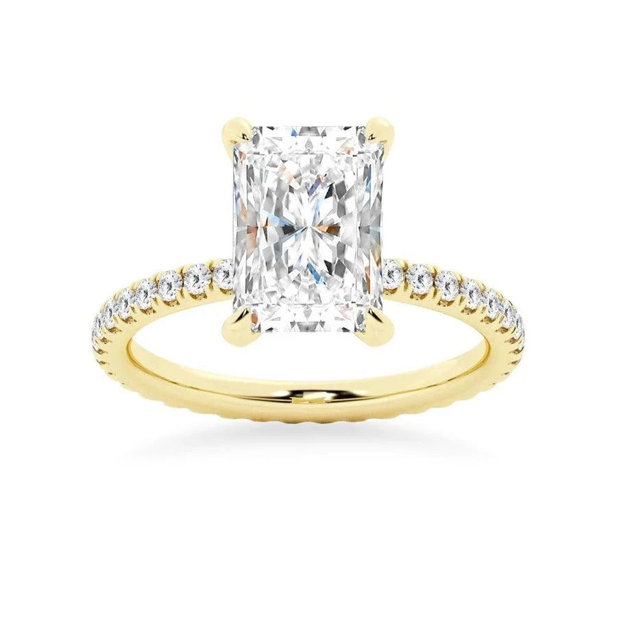 Radiant Cut Split-Shank Moissanite Bridal Set