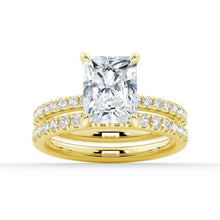 Load image into Gallery viewer, Radiant Cut Split-Shank Moissanite Bridal Set