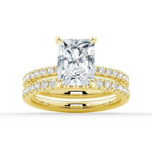 Radiant Cut Split-Shank Moissanite Bridal Set