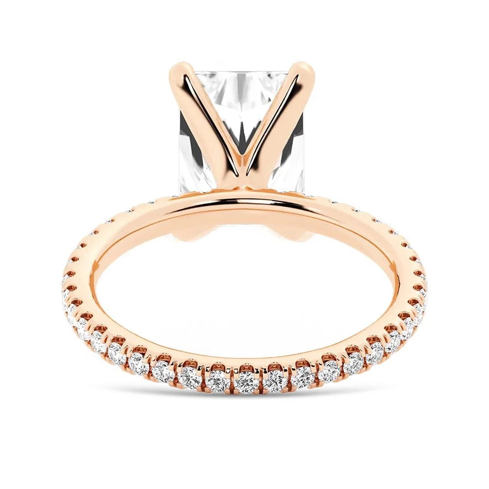 Radiant Cut Split-Shank Moissanite Bridal Set
