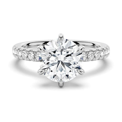 Six-Prong Round Moissanite Engagement Ring