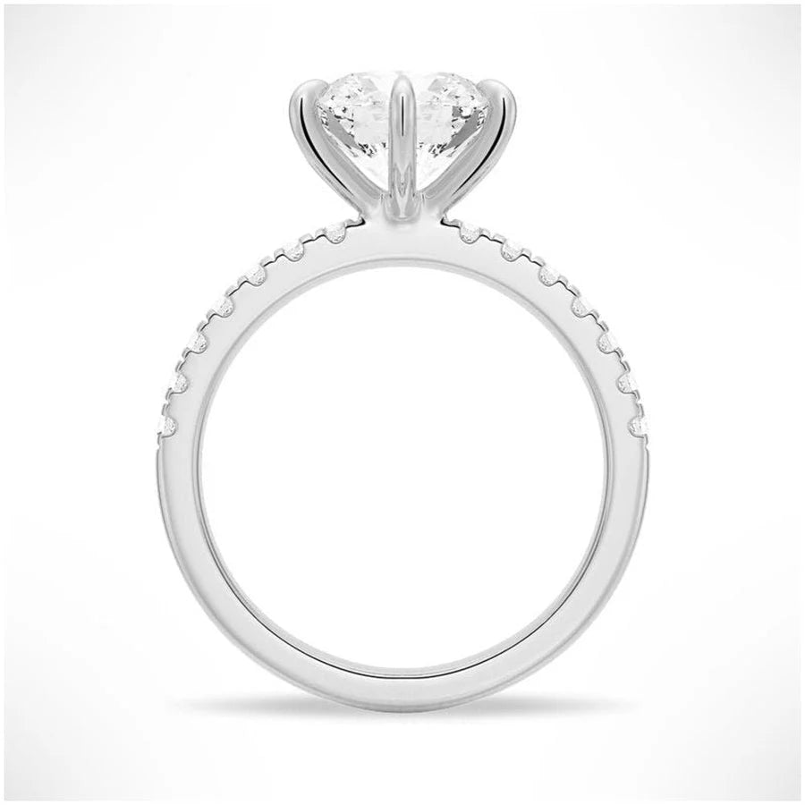 Side View of Hidden Halo Round Cut Ring