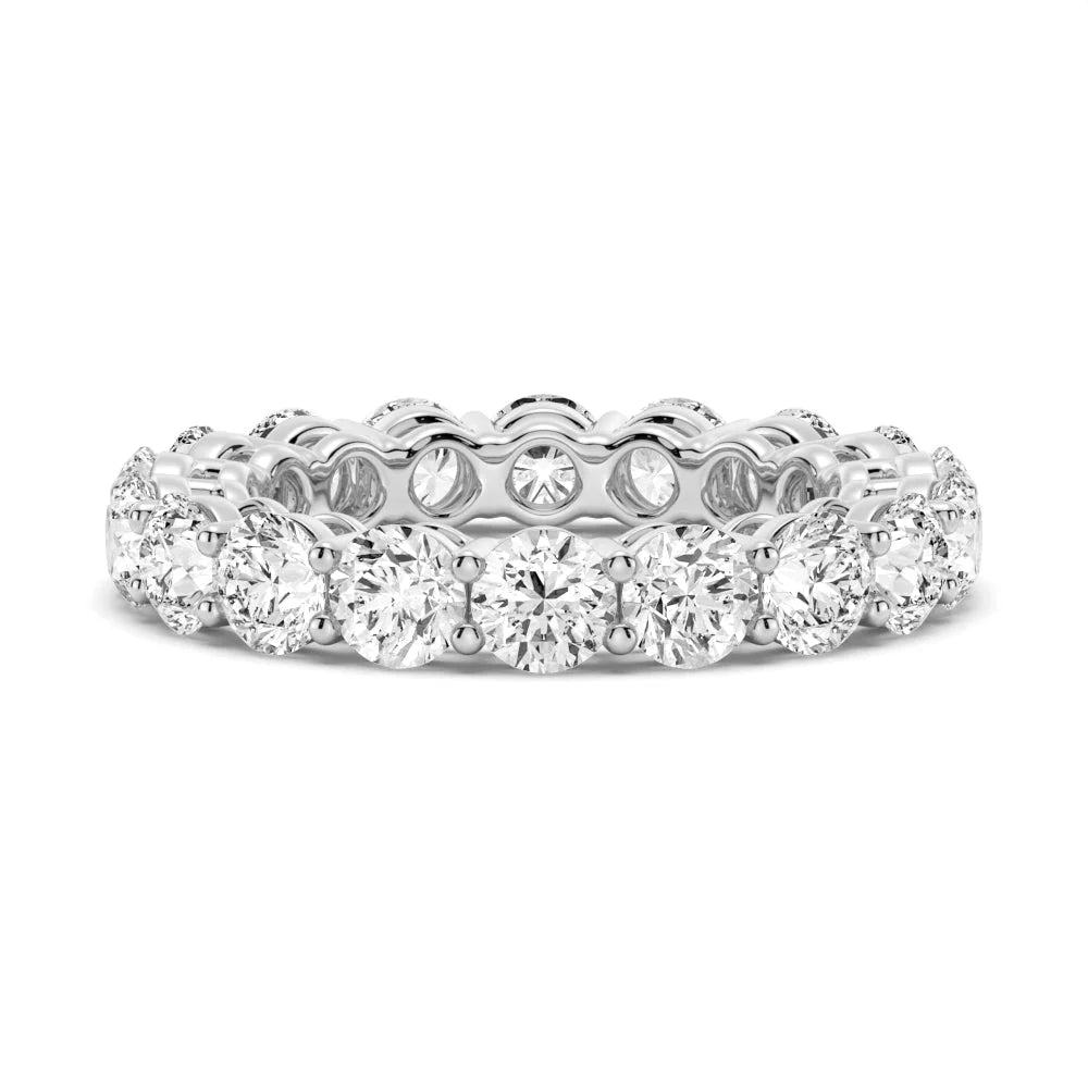Stackable Moissanite Eternity Band in Platinum Finish