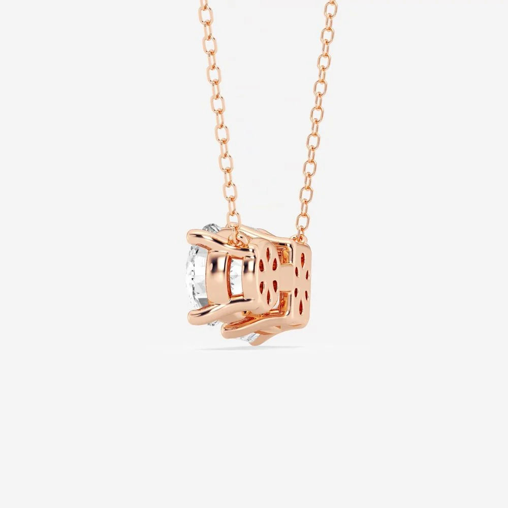 Dual Moissanite Pendant – Round & Emerald Cuts | Silver & Gold Options