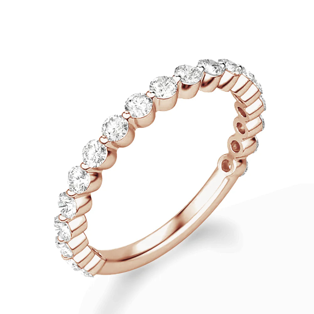 Moissanite Half Eternity Ring Closeup