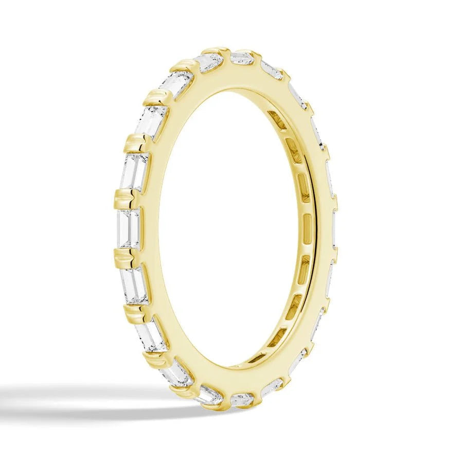 Slim Baguette Moissanite Stackable Band | 925 Silver & 10K-18K Gold & Platinum