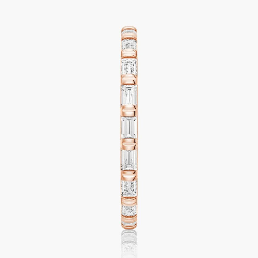 Slim Baguette Moissanite Stackable Band | 925 Silver & 10K-18K Gold & Platinum